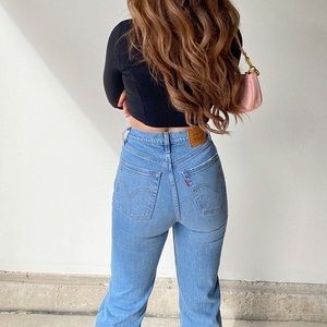 Levi's Ribcage High Waisted Straight Jeans Tango